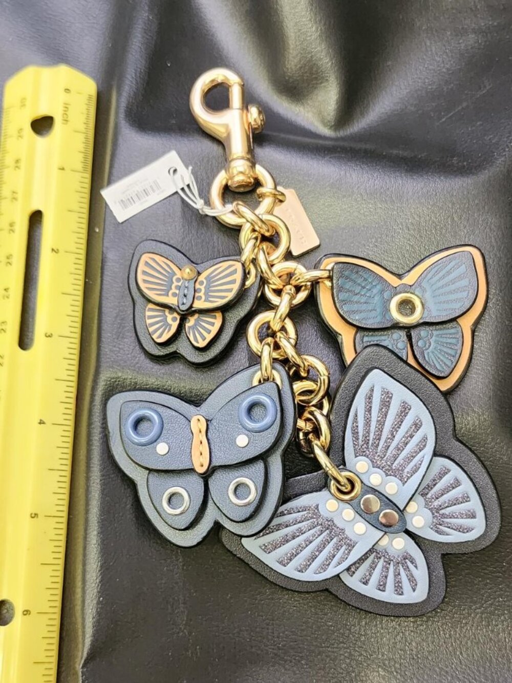 Coach Purse Charm Leather Butterflies - Picture 1 of 5